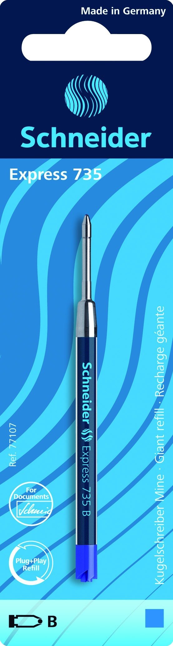 Schneider Writing Instruments Ballpoint Pen Refill Express 735, indelible, B, Blue, Pack of 1