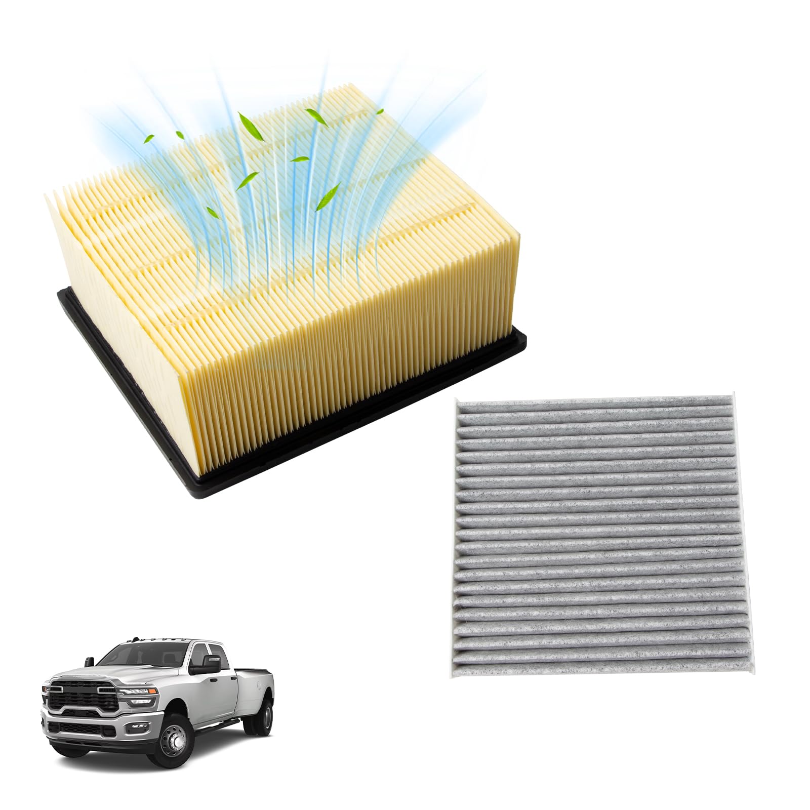 Photo 1 of Engine & Cabin Air Filter Kit Replace 53034051AB 68406048AA Compatible with Dodge Ram 2500 3500 4500 5500 2016-2025