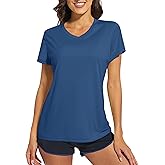 Cavva Women's Short Sleeve Shirts Workout Tops UPF 50+ Sun Protectioin Quick Dry V Neck T Shirts Athletic