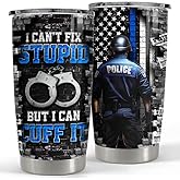 SANDJEST Police Tumbler 20oz Stainless Steel Insulated Coffee Travel Mug Cup Gift for Birthday Christmas