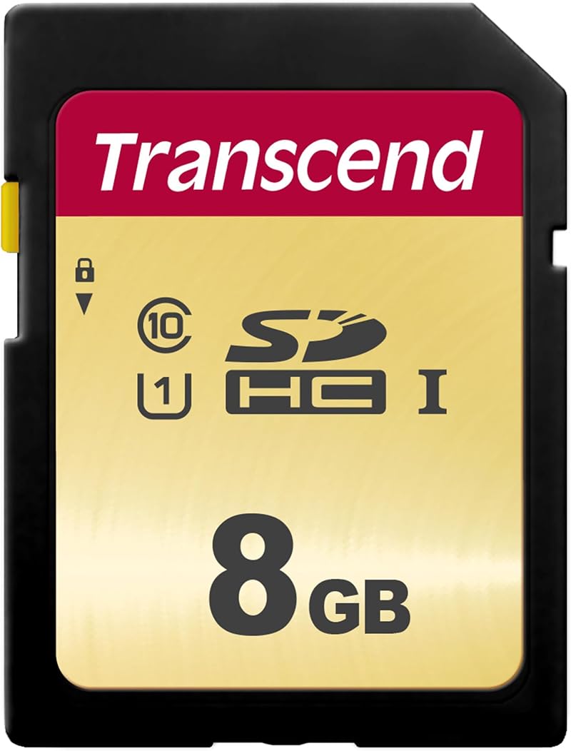 Transcend 8GB SDHC Memory Card Class 10 U1 MLC Flash 95/20MB/s TS8GSDC500S