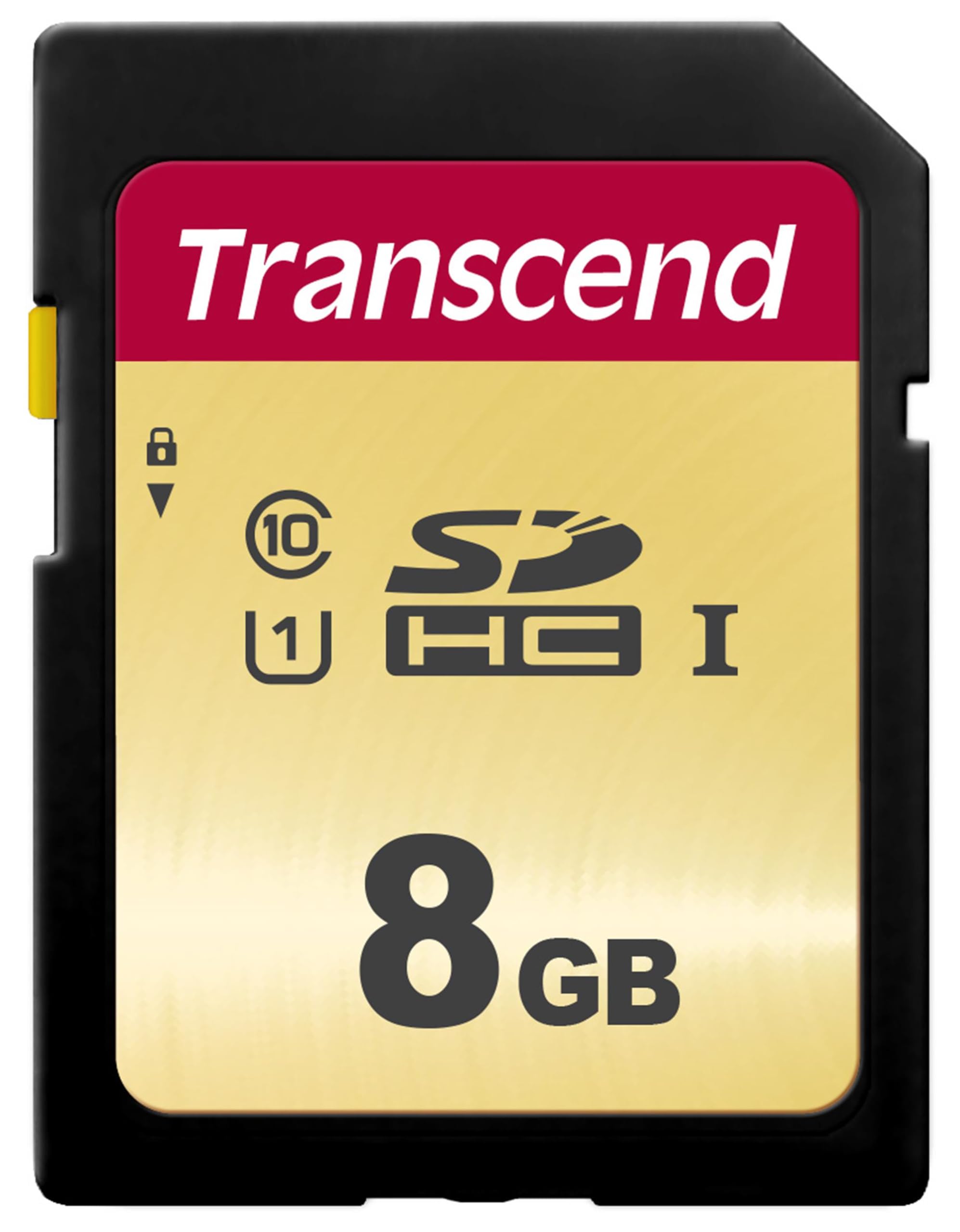 Transcend SDC500S 8GB SDHC Class 10 U1 Memory Card, Speed up to 95/20MB/s for Digital Cameras TS8GSDC500S
