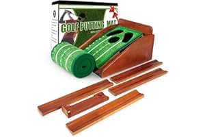 GOTOSOBAY Putting Green Indoor,Golf Putting mat with Auto Ball Return – Premium Golf Putting Mat for Home, Office, or Outdoors – Golf Gift for Men & Women, Practice Anywhere