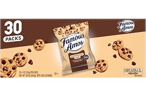 Famous Amos Original Recipe Chocolate Chip Bite-Size Cookies, 30 Pack Box, 30 oz