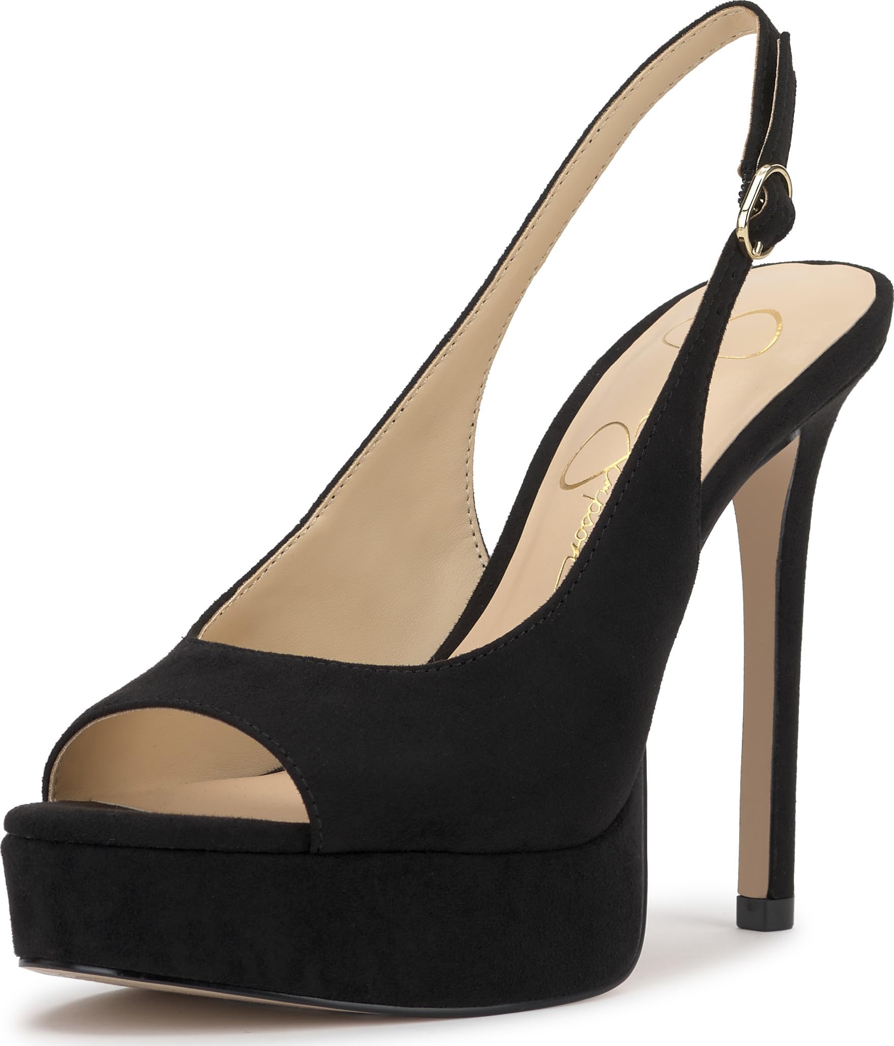 Jessica Simpson Sibilla Slingback Platform Pump, Black Suede, 7