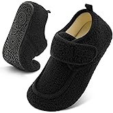 BARERUN Womens Mens Slippers Diabetic House Slippers for Women Men Wide Indoor Slip on Barefoot Adjustable Orthopedic Neuropathy Arthritis Edema Plantar Fasciitis Slipper Socks