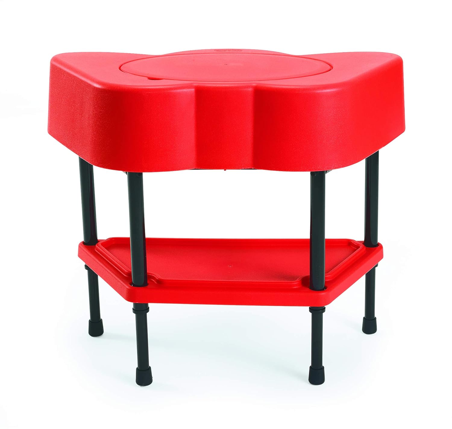 Angeles Toddler Sensory Table with Lid, Adjustable Height Sand & Water Indoor/Outdoor Play Equipment for Kids Playroom/Homeschool/Classroom, Red