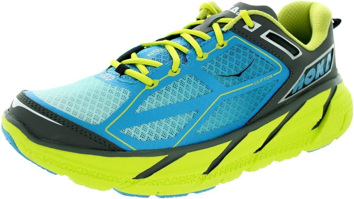 Hoka Clifton Shoe Mens - Citrus/Cyan/Grey Size 11.5