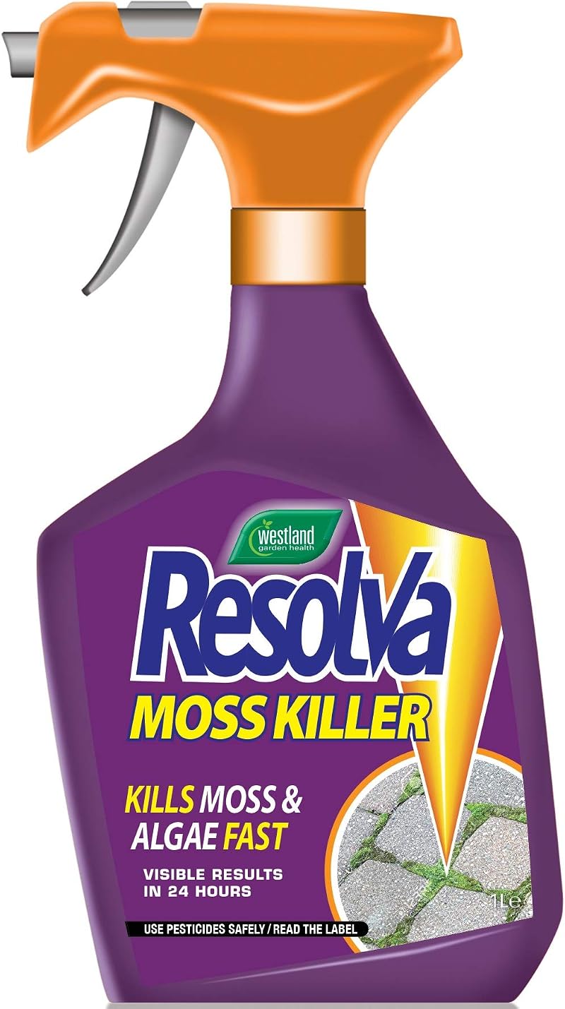 Resolva Moss Killer Ready to Use 1L Moss Cleaner for Paving Decking Gravel