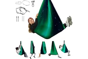 AOKITEC Sensory Swing for Kids & Adults, Indoor & Outdoor Double Layer Therapy Swing, Cuddle Swing with 360°Swivel Hardware Holds to 300LBS for Calming, Relaxing and Autism, ADHD or SPD