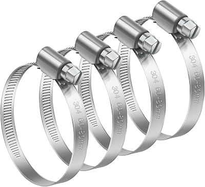 Bolatus 60-80mm Stainless Steel Worm Drive Hose Clamps 4 pcs