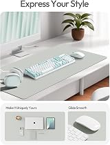 YSAGi Leather Desk Mat Large 120 x 60 cm Non-Slip Waterproof Table Pad Light view 2