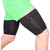 Run Forever Thigh Compression Sleeve for Men & Women | Thigh Brace for Sciatica Pain Relief, Leg Injury, Hamstring & Hip Support | Ideal for Running & Workout (XX-Large, Black)