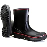 HSBDNZQ Rain Boots for Men, Waterproof Mens Rubber Boots with PVC Unique Design, Comfort Lightweight Work Mud Boots, Resistant Durable Slip Garden Boots for Farming Gardening Fishing