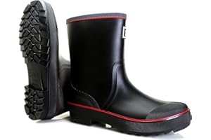 HSBDNZQ Rain Boots for Men, Waterproof Mens Rubber Boots with PVC Unique Design, Comfort Lightweight Work Mud Boots, Resistant Durable Slip Garden Boots for Farming Gardening Fishing