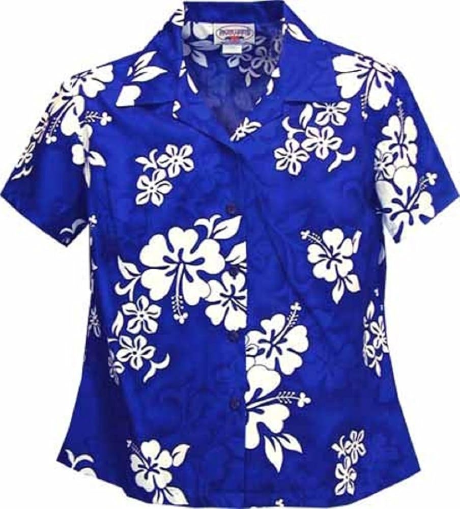 Pacific Legend White Hibiscus Hawaiian Shirts Womens Hawaiian Shirts