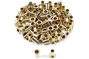 HOLSTEX Kydex Holster Eyelets - (#6-9 Length) - (3/16 in. Diameter) - (Polished Brass) - (100 Pack) - (USA Made) - Kydex Rivets for DIY Holster and Sheath Making