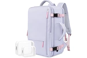 Rinlist Travel Backpack, Carry-on Backpack Bag Flight-Approved for Men Women, Personal Item Backpack Luggage,Travel Essentials Accessories, Purple