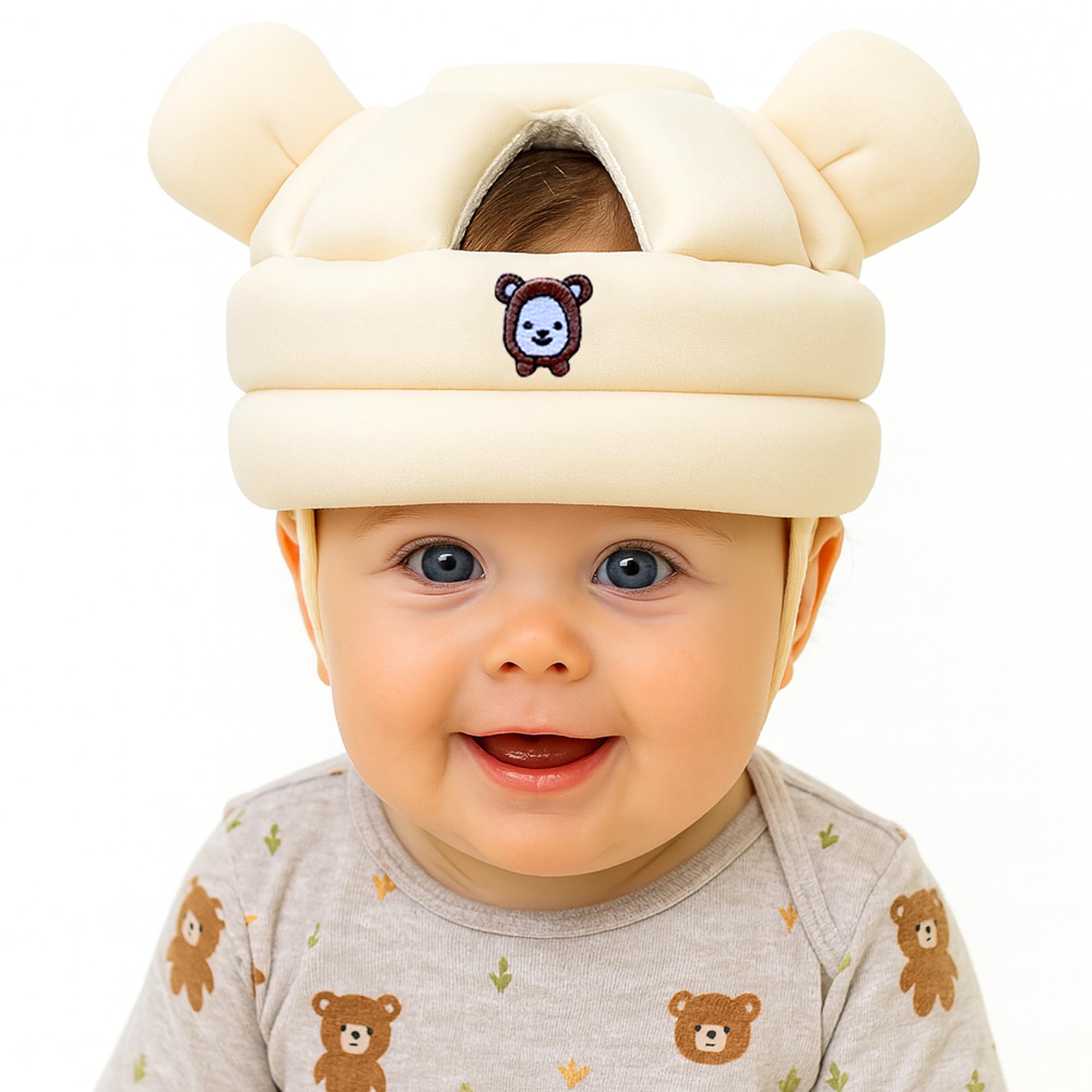 Photo 1 of Nibelloo Baby Head Protector for Crawling Walking, Infant Helmet with Foam Bumpers, Adjustable Baby Helmet for Crawling Walking, Toddler Helmet - Head Protector for Baby Walking 6-24 Months. (Beige)