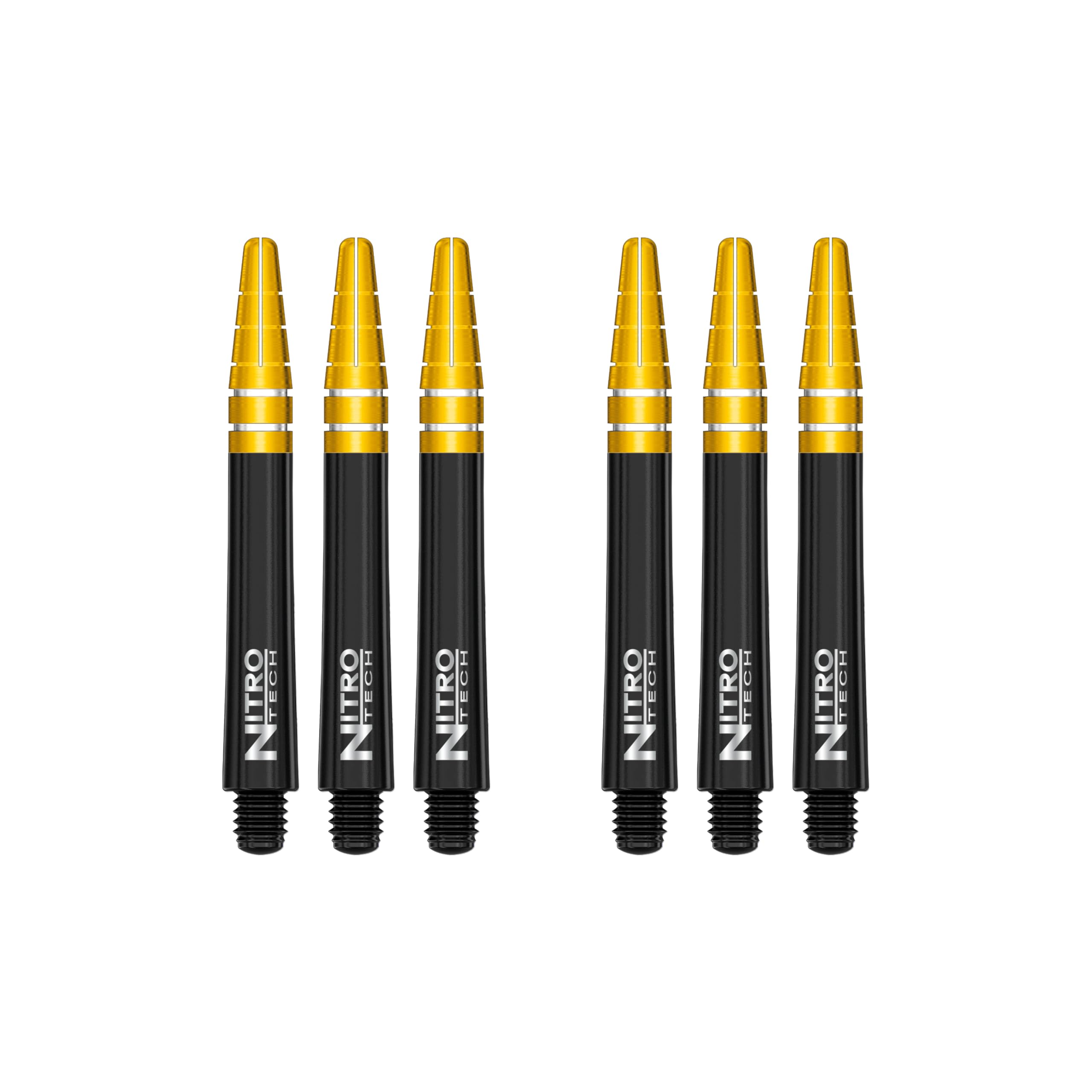 RED DRAGON Nitrotech Medium Stems - Black and Gold - 2 sets per pack (6 stems in total)