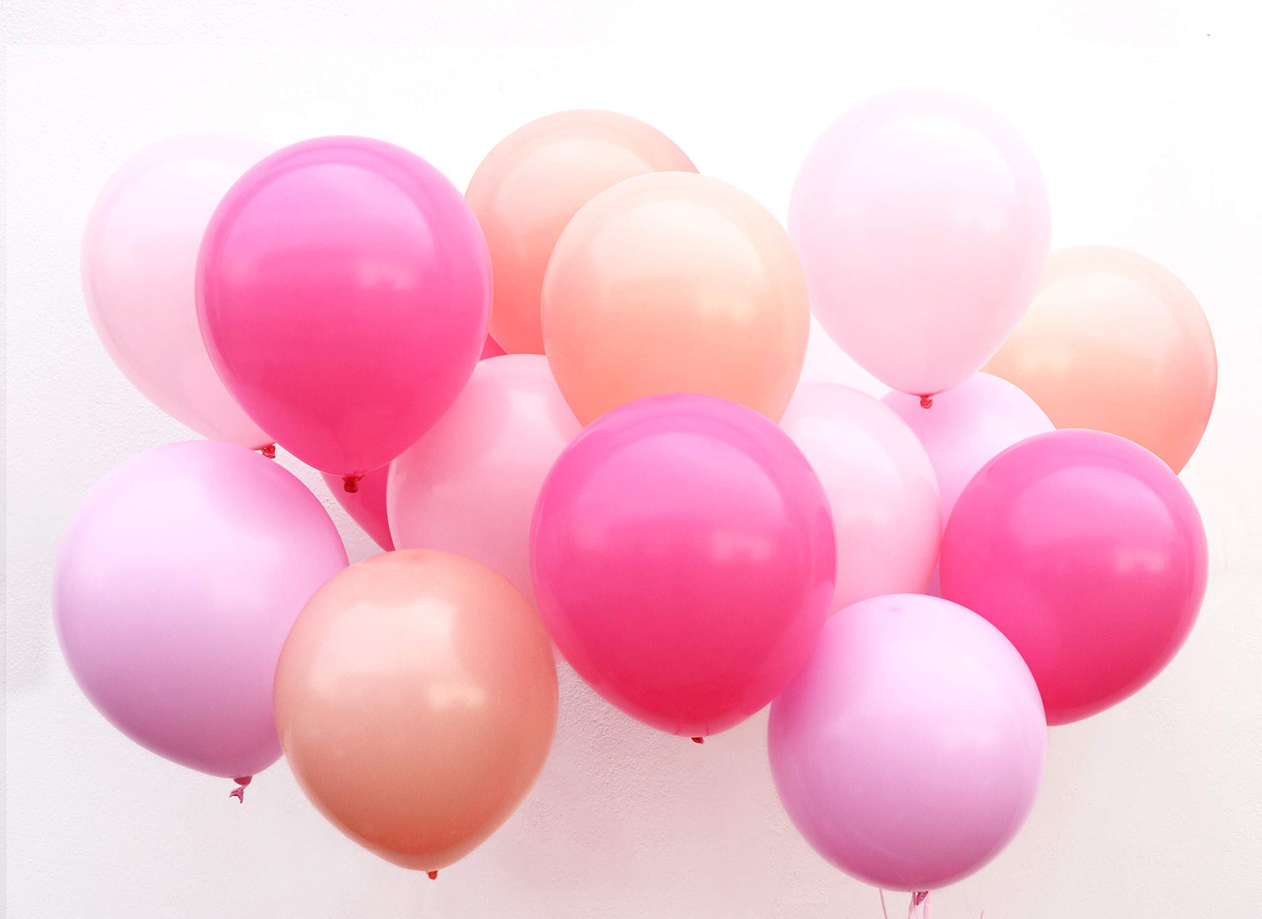 Talking Tables 16 x Birthday Balloons Pink Party Decorations with Ribbon Ideal Pink Balloons for Valentines, Wedding or Baby Shower Decorations Assorted Rose Design 30cm