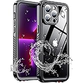 for iPhone 13 pro max case Waterproof,[IPX8 Underwater Case][Full Body Shockproof & 15FT Military Dropproof][Built-in Screen Protector][Dustproof]Clear Sound for iPhone 13 pro max case 6.7 inch-Black