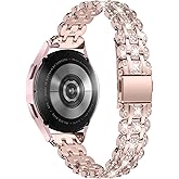 Bling Dressy Watch Bands Compatible with Michael Kors Access Gen 4 MKGO/MKGO Gen 5E 43mm for Women,20MM Crystal Diamond Metal Bracelet Strap Jewelry Watch Band