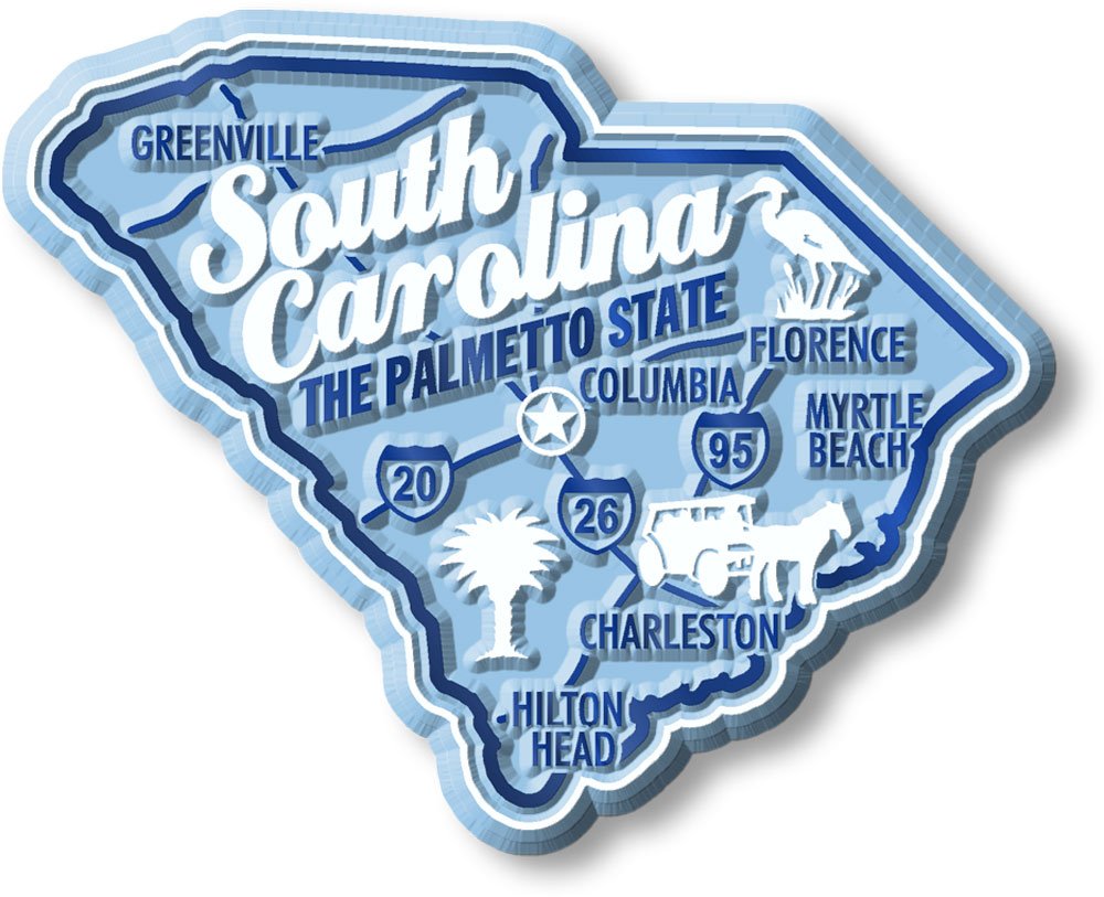 Magnete Da Frigo Charleston South Carolina – Souvenir Collezione 6,3x8,9 Cm, In Vinile Resistente