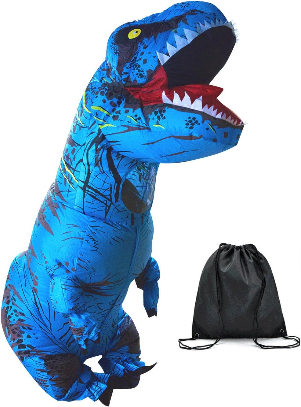 PARAYOYO T Rex Costume Inflatable Dinosaur Adult T-rex Fancy Dress for Halloween Blue