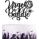 Virgo Baddie Cake Topper, Big Energy Virgo Cake Decor, It's Virgo Birthday, 12 Constellation Zodiac Themed Birthday Party Decorations for Boys and Girls