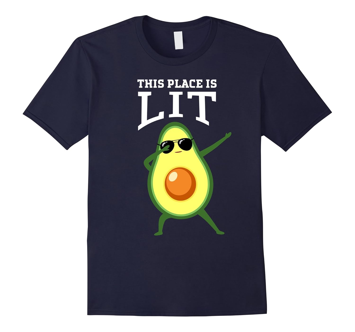 This Place Is Lit Dabbing Avocado T-Shirt-ANZ