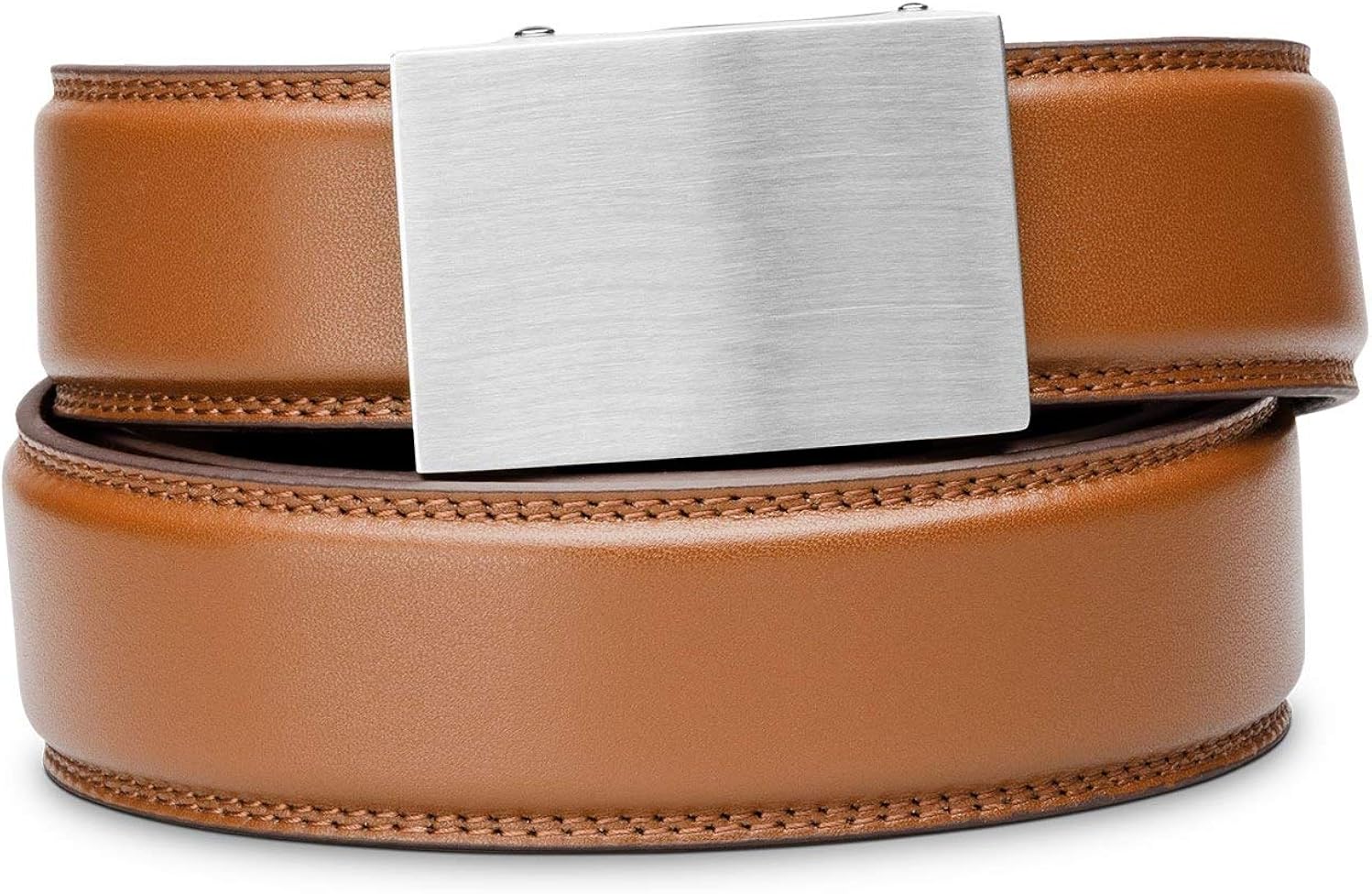 KORE Men's Full-Grain Leather Track Belts | “Eureka” Stainless Steel Buckle