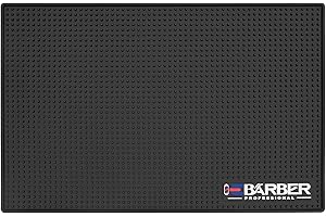 IEBARBER Rubber Bar Mat Barber Station Mat for Hair Styling Tools, Heavy Duty Non-Slip Bar Service Mat Flexible Rubber Mat for Clippers Salon Tools Salon Work Station Pads18 X12