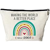 PEJAFAN Happy 21st Birthday Gifts Ideas for Her Cosmetic Bags, Making The World A Better Place Since 2005 Makeup Bags, Women, Teenage Girls Trendy Stuff, Girls, Friends, Daughter (2005)