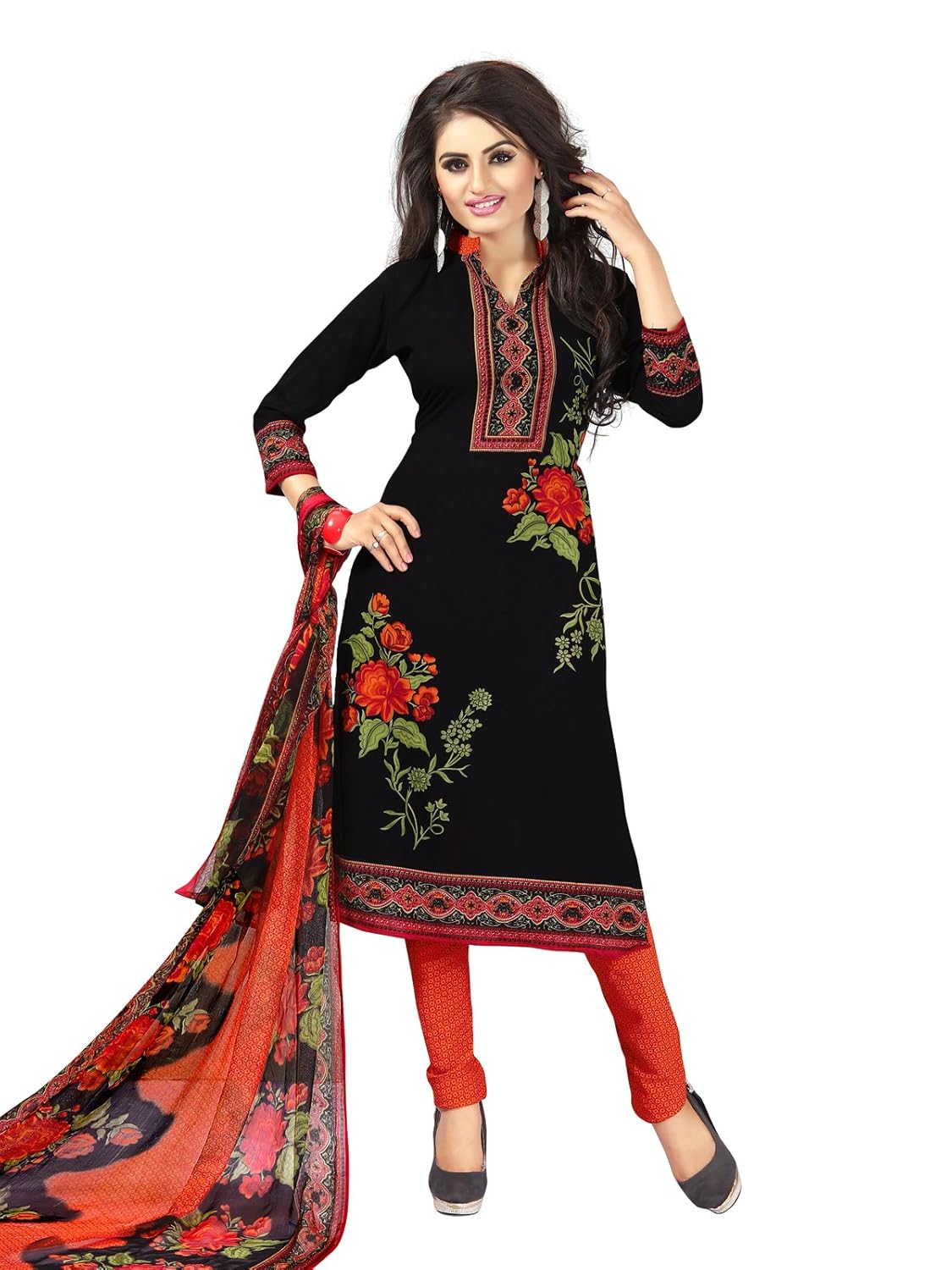 varayu women's crepe unstitched printed suit