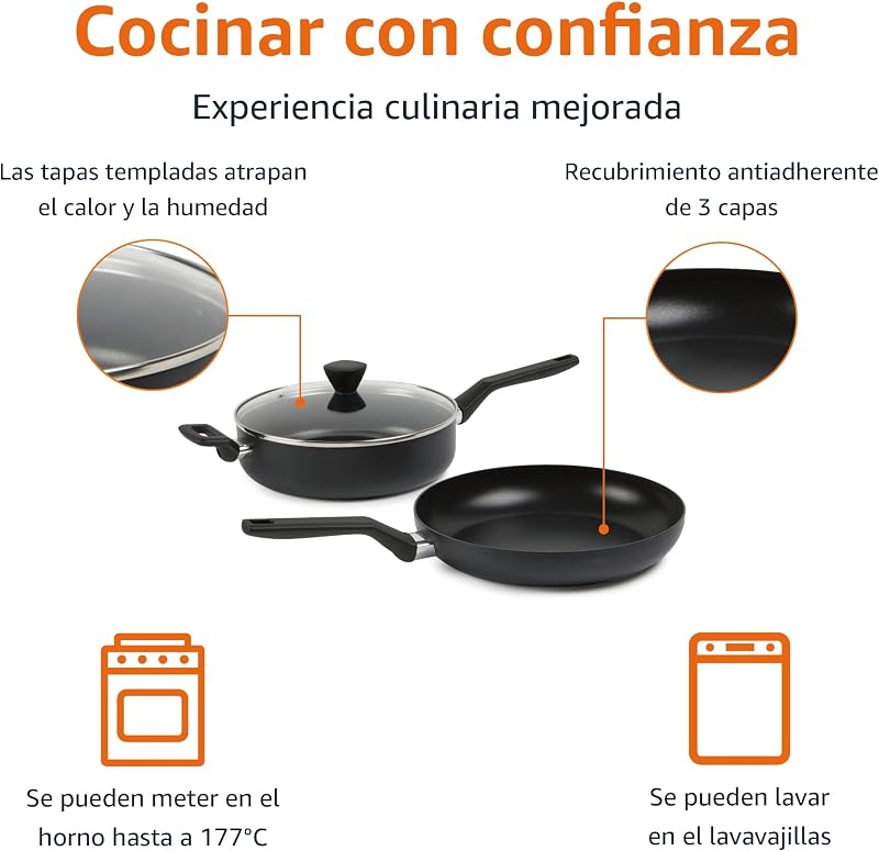 Juego de ollas y sartenes apilables de cerámica antiadherentes, 10 piezas, ahorro de espacio — foto 3 de 6