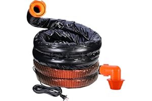H&G lifestyles 20ft Heated Sewer Hose for Camper, RV Sewer Hose Insulation for Winter, Anti-freeze Heated Sewage Hose, 3-Inche Pipes Easy to Drain and Clog-Free, with Bayonet Fittings & Storage Bag