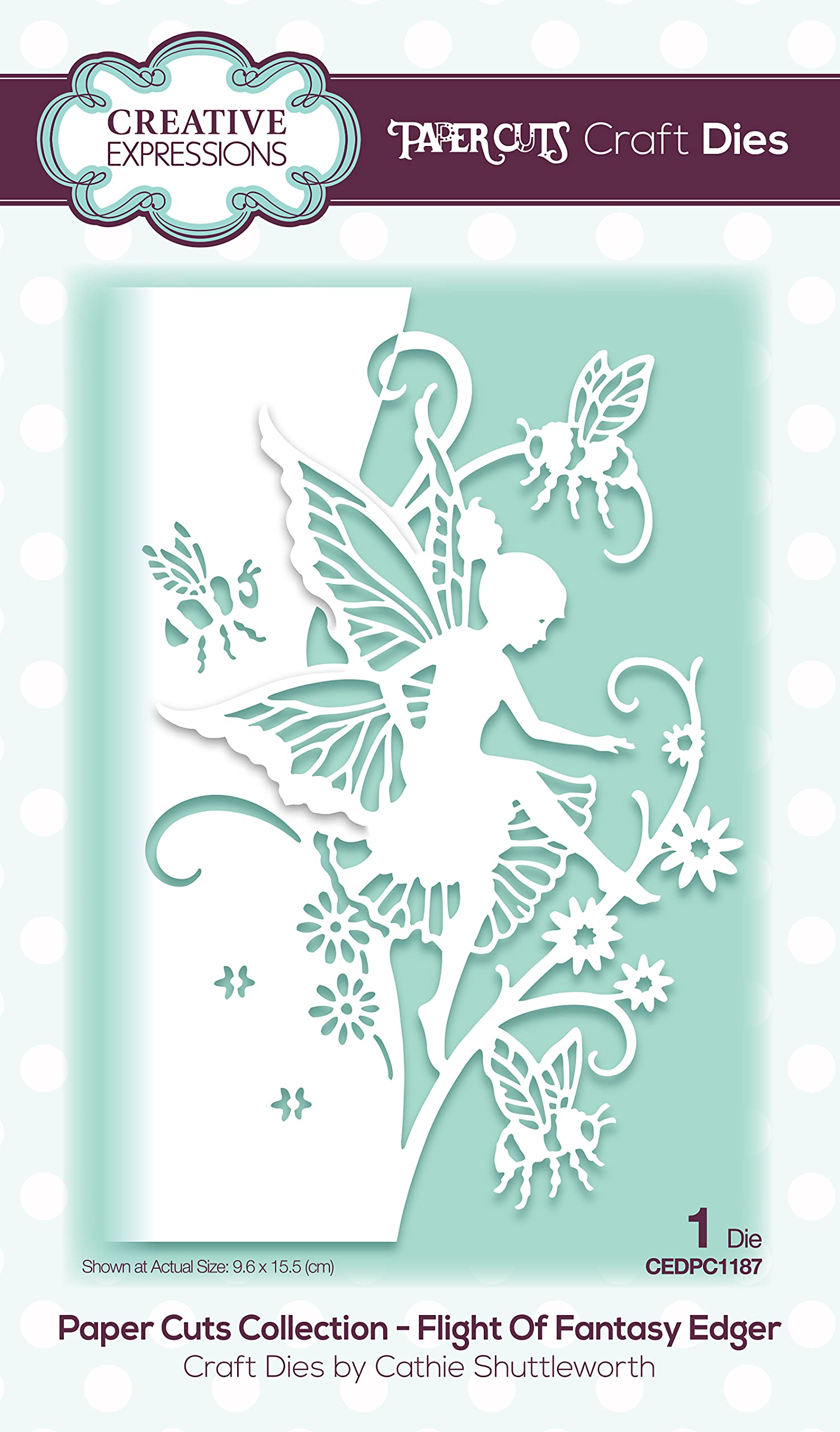 Creative Expressions Paper Cuts Flight of Fantasy Edger Craft Die, Metal, 9.6 x 15.5 cm