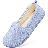 HomeTop Women's Comfy Loafer Slippers Lightweight Memory Foam Non-slip Indoor House Shoes