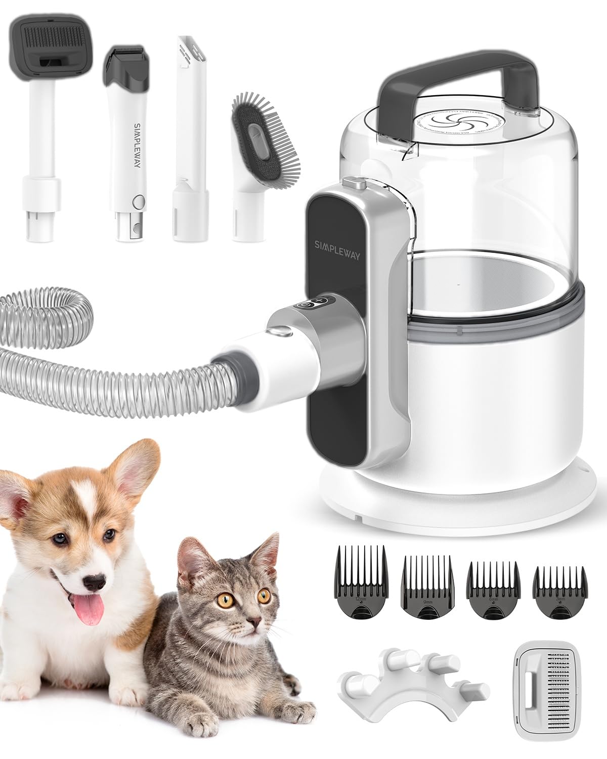 Photo 1 of Dog Grooming Vacuum for Shedding Pet Hair: 2.1L Professional Hair Clippers Pet Groomer, 6-in-1 Pet Grooming Tools and Low Noise Cleaning Modes - Hair Removal Brush & Trimmer for Cats & Dogs Home Use