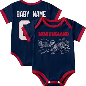 KREDE Bodysuit Custom Name Baby Clothes for Baby Boy Gifts | Custom Short Sleeves Bodysuit with Number Name
