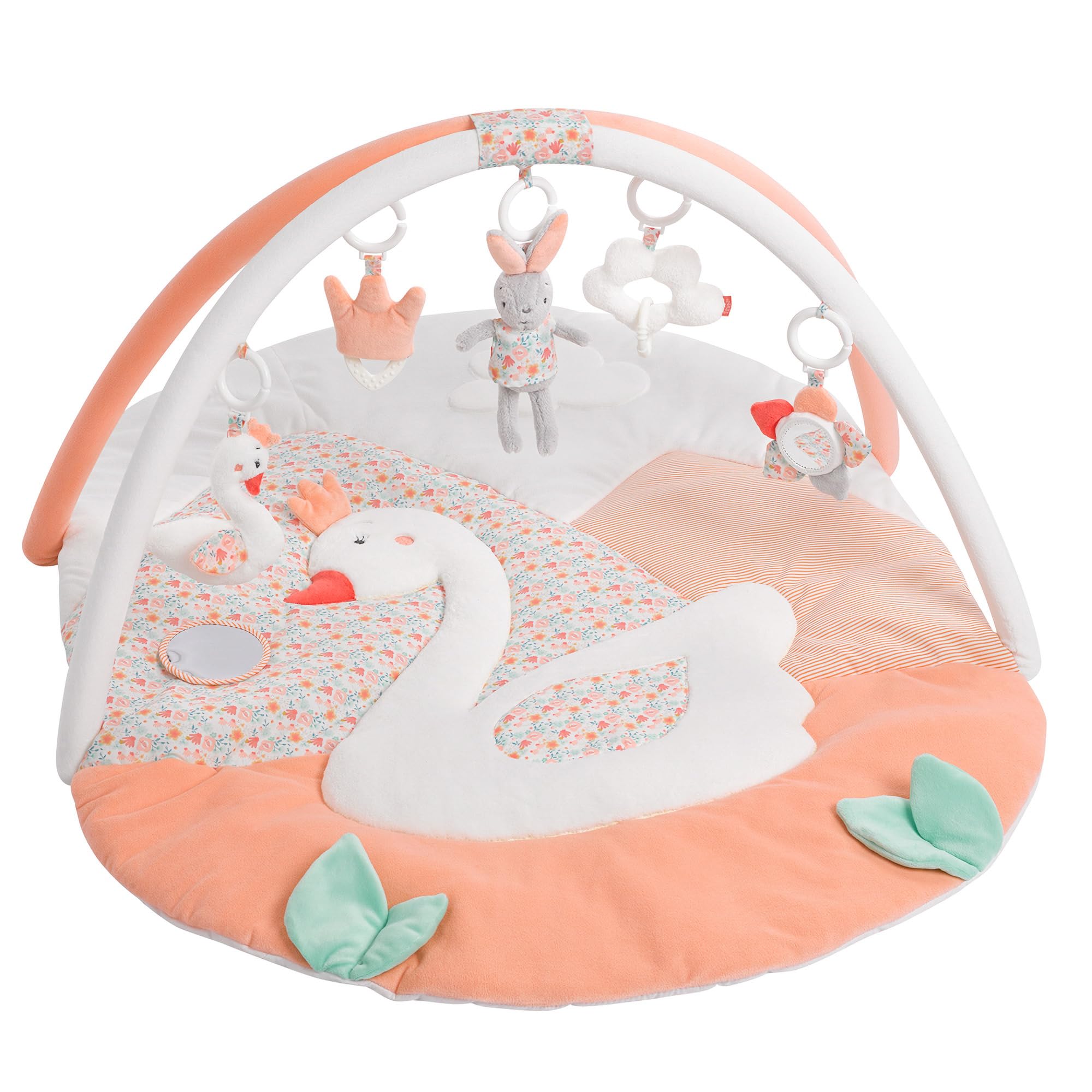 Fehn 062144 Swan Lake 3-D Activity Mat / Play Arch with 5 Removable Toys for Babies to Play with and Have Fun, from Newborns Upwards – Dimensions : 80 X 105 cm