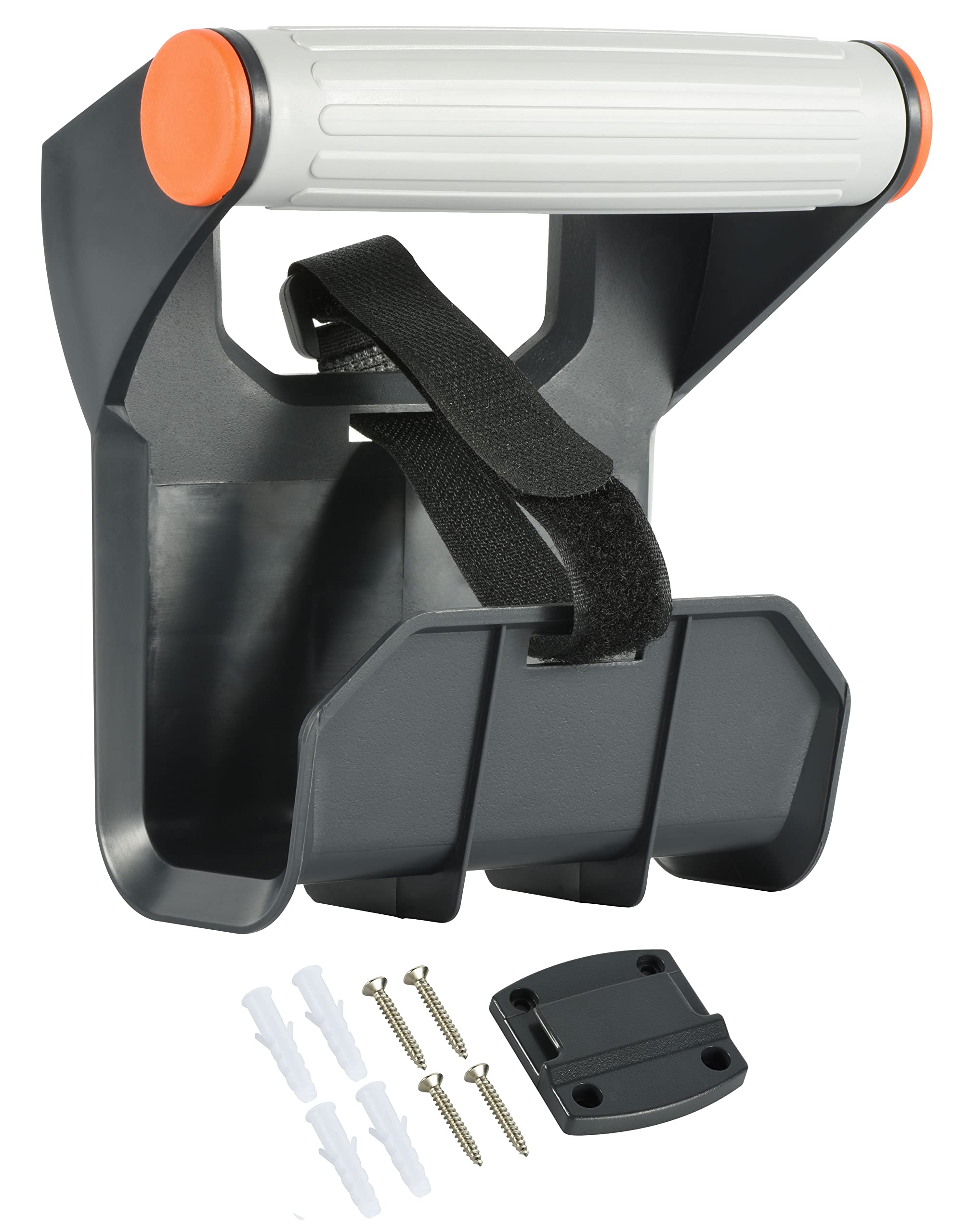 Electraline 94021 Cable Reel Extension Drum with Ergonomic Handle and Wall Mounted Kit - Can Wind up to 25 m of Cable, Black