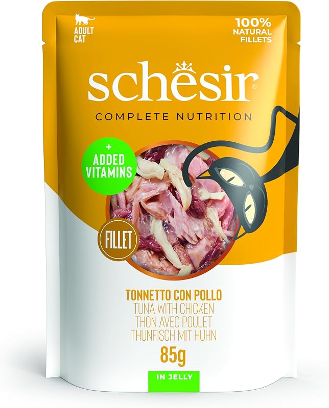 , Atum com Frango em Caldo, Comida Húmida Complementar para Gatos, Enlatada, Ingredientes 100% Naturais, Livre de Crueldade, 12 x 85g