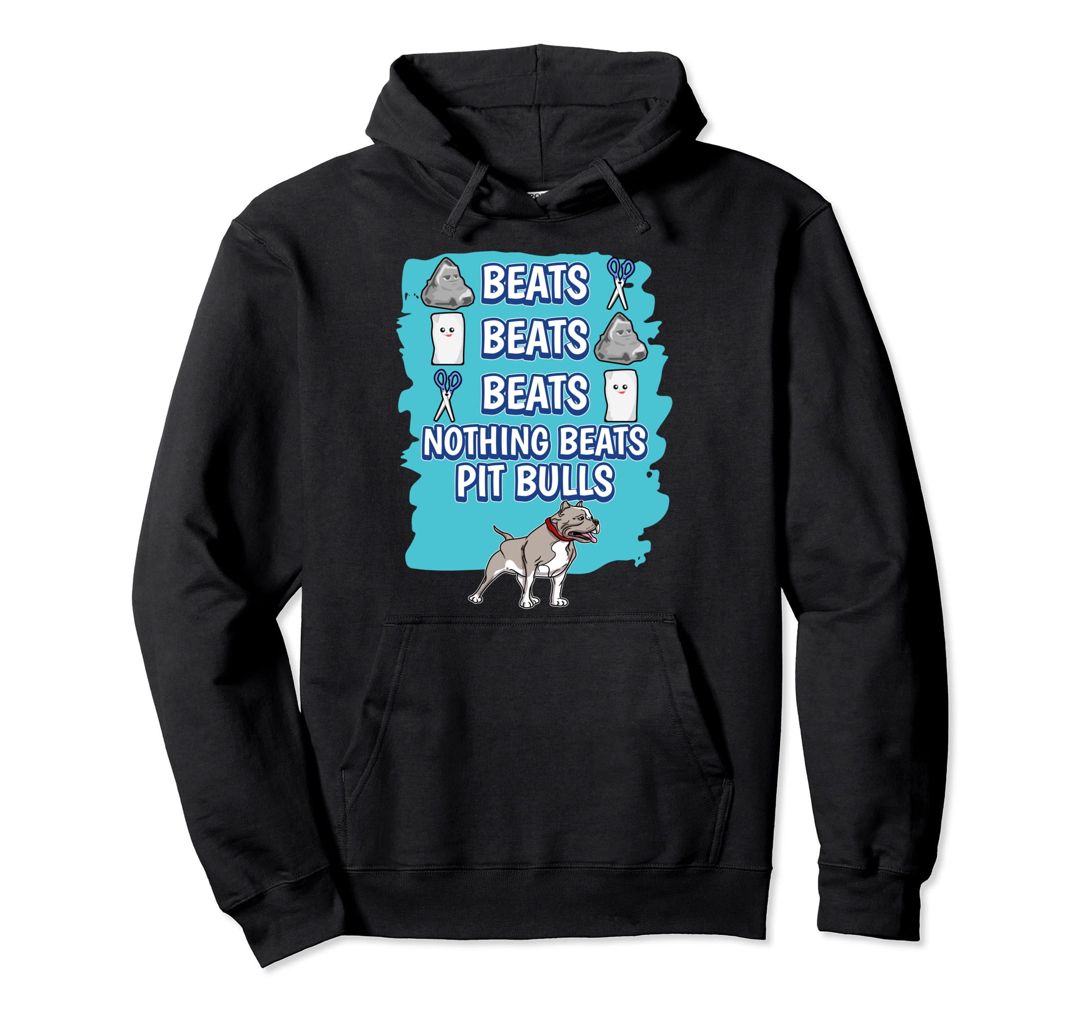 Nothing Beats Pit Bulls Rock Paper Scissors Game Pit Bull Pullover Hoodie
