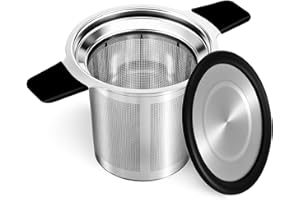 Tifanso Stainless Steel Tea Infuser Steeper Strainer for Loose Leaf Tea, Fine Mesh Reusable Diffusers Ball Bag Filter Holder with Heat Proof Handles for Teapots, Mugs, Cups