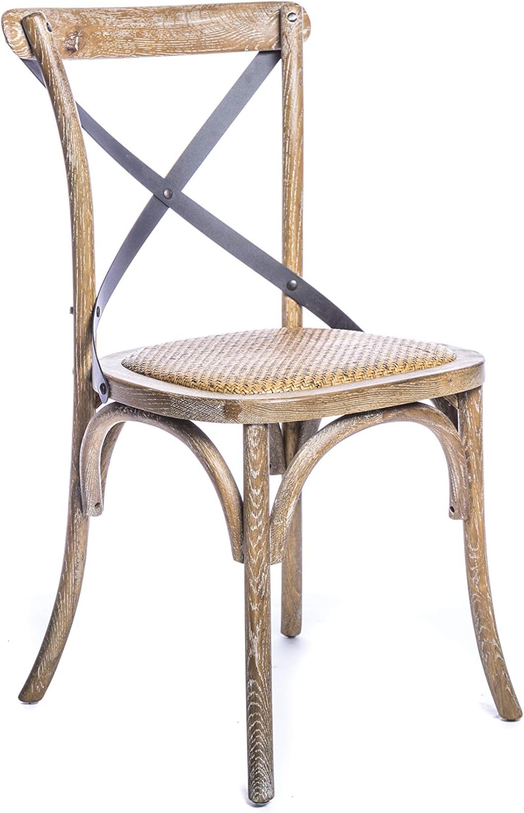 Peppermill Antiques OAK CROSS BACK BENTWOOD KITCHEN DINING CHAIR IN A LIMED WASH FINISH