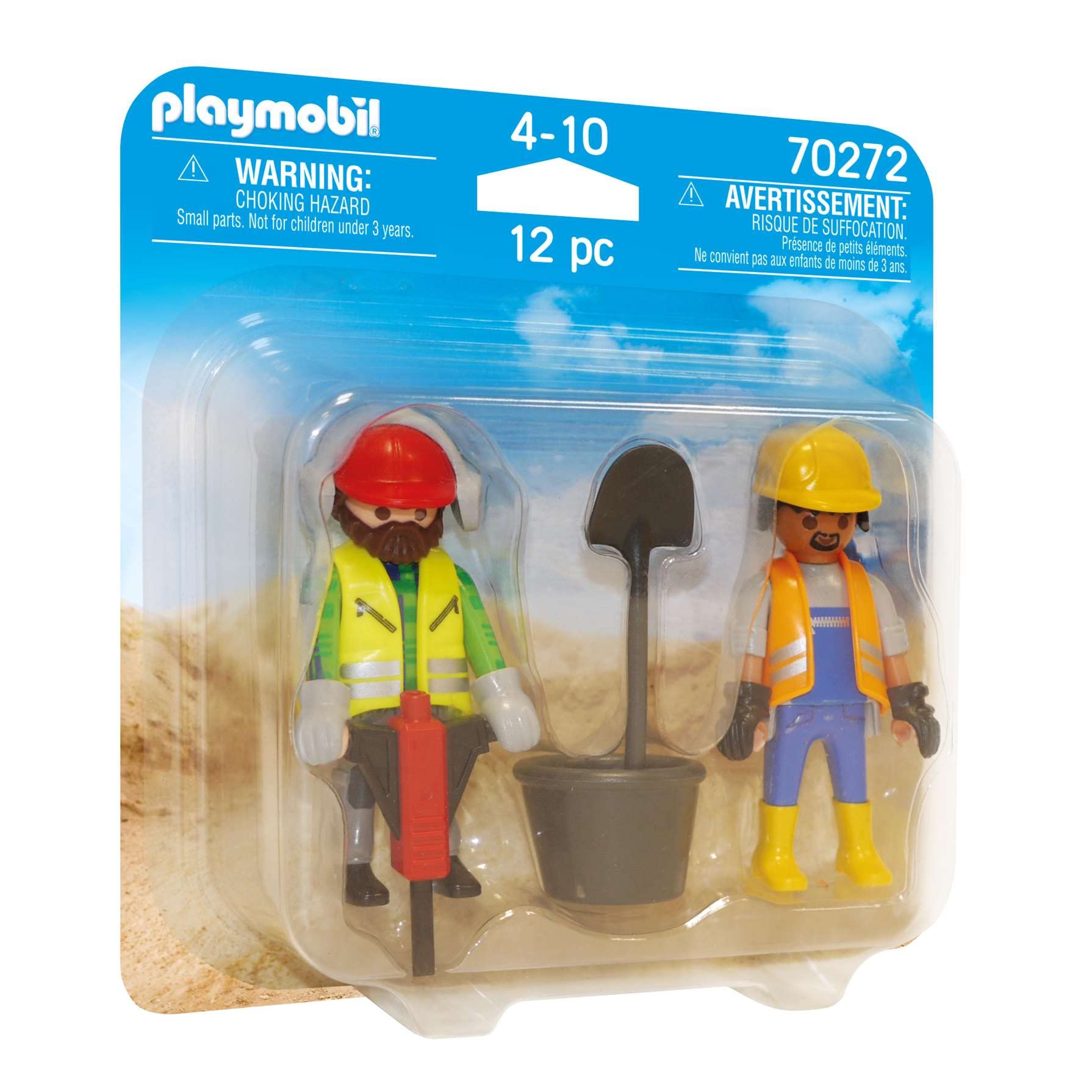 Playmobil 70272 Construction Workers Duo Pack, ful, Fun Imaginative Role-Play, PlaySets Suitable for Children Ages 4+