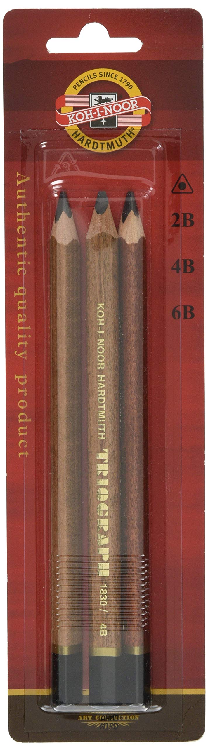 KOH-I-NOOR 2B/4B/6B Jumbo Triangular Graphite Pencil (Pack of 3)