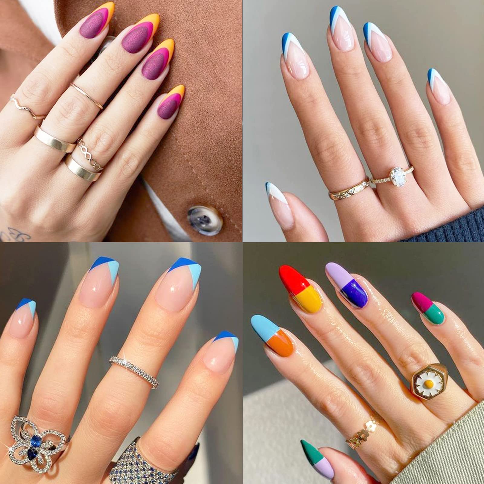 1860 Pcs French Tip Nail Guides, Self-Adhesive French V-Shaped Moon Shaped Manicure Strip Stickers for Edge Auxiliary Black DIY Decoration Stencil Tools(5 Designs, 36 Sheets) - Image 5